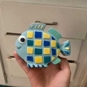 Fish tooth brush holder a little worn